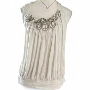 Y2K Wet Seal White Top With Unique Zipper detail Women’s Size Large